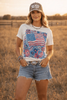 American Freedom Flowers Graphic Tee by Wild Junkie