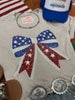 Americana Patriotic Bow Sequin Patch Tee by Wild Junkie