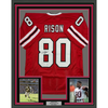 Framed Autographed/Signed Andre Rison 35x39 Atlanta Red Football Jersey Beckett BAS COA by Hall of Fame Sports Memorabilia