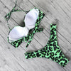 Animal Print Leopard Bikini Push Up Swimsuit Women Bikini Set Bathing Suit Bandeau Beach Wear Swimwear Women Casual Leopard Printed Triangle High Waist Two Piece Bikini Sets by Stevvex