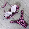 Animal Print Leopard Bikini Push Up Swimsuit Women Bikini Set Bathing Suit Bandeau Beach Wear Swimwear Women Casual Leopard Printed Triangle High Waist Two Piece Bikini Sets by Stevvex