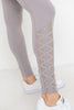 Highwaist Hybrid Mesh & Lattice Straps Full Pocket Leggings