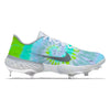 "Aqua Tie-Dye" Nike Alpha Huarache Elite 3 Low Cleats by Stadium Custom Kicks