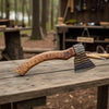Hand-finished Workshop Axe with Chisel-textured Steel Head and Premium Hardwood Shaft by JW SteelCrafts