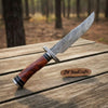 Handmade Clip Point Bowie Knife Forged Damascus Steel Fixed Blade by JW SteelCrafts by JW SteelCrafts