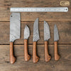 5-Piece Damascus Kitchen Knife Set — Cleaver, Chef, Utility, Boning & Paring with Olive Wood Handles & Brass Pins by JW SteelCrafts