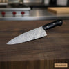 Handmade Damascus Gyuto Knife, Black Resin Handle Japanese Chef Knife, Forged Damascus Steel Kitchen Knife, Professional Gyuto, JW SteelCrafts by JW SteelCrafts