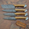 Damascus Kitchen Knife Set of 4 - Hand-Forged Full Tang Blades by JW SteelCrafts