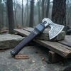 Viking Style Engraved Axe | Handcrafted Leather Wrapped Handle by JW SteelCrafts