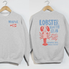 Maine Lobster Seafood Club Crewneck Sweatshirt – Coastal New England Lobster Graphic Pullover by Hey Jude Graphic Tees