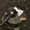 Viking Bearded Axe with Norse Engraved Blade and Leather Sheath by JW SteelCrafts
