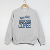 No Talky Before Coffee Crewneck Sweatshirt – Retro Blue Lettering Graphic by Hey Jude Graphic Tees
