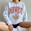 Midwest Crewneck Sweatshirt | Vintage Collegiate Graphic Pullover by Hey Jude Graphic Tees