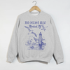 Montauk Lighthouse “The Ocean’s Edge” Coastal Graphic Crewneck Sweatshirt by Hey Jude Graphic Tees