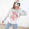 Loves Jesus and America Too Patriotic Sweatshirt by Hey Jude Graphic Tees