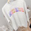 Retro Motherhood Sweatshirt | Colorful Collegiate Mom Crewneck by Hey Jude Graphic Tees