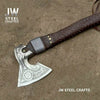 Viking Style Engraved Axe | Handcrafted Leather Wrapped Handle by JW SteelCrafts