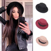 Autumn Winter Polyester Flat Top Hat For Women's Luxury Wide Fedora Hat Jazz Cap Classic Wide Hat Women Comfortable Elegant Hat For Summer Classic Design by Stevvex