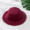 Autumn Winter Polyester Flat Top Hat For Women's Luxury Wide Fedora Hat Jazz Cap Classic Wide Hat Women Comfortable Elegant Hat For Summer Classic Design by Stevvex