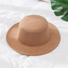 Autumn Winter Polyester Flat Top Hat For Women's Luxury Wide Fedora Hat Jazz Cap Classic Wide Hat Women Comfortable Elegant Hat For Summer Classic Design by Stevvex