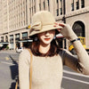 Autumn Winter Polyester Flat Top Hat For Women's Luxury Wide Fedora Hat Jazz Cap Classic Wide Hat Women Comfortable Elegant Hat For Summer Classic Design by Stevvex