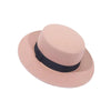 Autumn Winter Polyester Flat Top Hat For Women's Luxury Wide Fedora Hat Jazz Cap Classic Wide Hat Women Comfortable Elegant Hat For Summer Classic Design by Stevvex