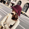 Autumn Winter Polyester Flat Top Hat For Women's Luxury Wide Fedora Hat Jazz Cap Classic Wide Hat Women Comfortable Elegant Hat For Summer Classic Design by Stevvex