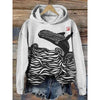 Women’s Printed Hooded Long Sleeve Pullover Sweatshirt by FitiqueFit