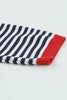 Pink Contrast Trimmed Striped Drop Shoulder Sweater