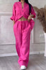 Wide-Leg Pants & Lace-Up Top Two-Piece Set – Solid Color, 12 Colors S–5XL by FitiqueFit