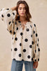 BiBi Polka Dot Exaggerated Balloon Sleeves Blouse by FitiqueFit