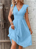 Waisted V-Neck Lace Midi Dress by FitiqueFit