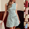 Women's Jacquard Sleeveless Midi Dress – Slim Fit French Minimalist Style by FitiqueFit