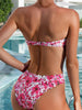 Bikini Sensual Bandeau Bow Tie 2 Piece Bikini Swimsuit for Women – Trendy High Stretch Printed Bikini Set with Flattering Bandeau Top and Classic Bottoms – Fashionable Swimwear for Poolside Lounging Beach Vacations and Summer Style Statements by Stevvex