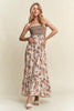 New Summer Smocked Printed Square Neck Tie Shoulder Cami Dress – Trendy, Chic, Feminine, Comfortable, Stylish Summer Dress by Stevvex