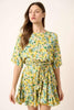 New Summer Floral Tie Waist Half Sleeve Mini Dress –Feminine and Chic Floral Dress with Flattering Tie Waist Detail by Stevvex