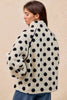 BiBi Polka Dot Sherpa Half Zip Up Top with Side Pocket by FitiqueFit