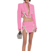 Niche Design Rhinestone Bow Knitted Coat Skirt Outfit