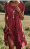 Ethnic Print Midi Dress – Scoop Neck Geometric Pattern Boho Dress by FitiqueFit