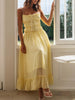Vintage Ruffled Hem Midi Dress With Tied And Ruched Detail Elegant Feminine Girls Dress by Stevvex