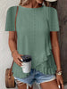 Women’s Casual Solid Color Short Sleeve Crew Neck Top by FitiqueFit