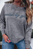High-rise saved by grace Letter Embroidery Mineral Wash Loose Sweatshirt by Wild and Free Boutique
