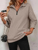 Women's Zipper Turtleneck Pullover Sweatshirt – Loose Long Sleeve by FitiqueFit