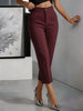 Women's High-Waisted Straight-Leg Pants – Drapey Cropped Fit by FitiqueFit
