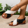 Women's Color-Block Cross-Strap Flat Sandals by FitiqueFit