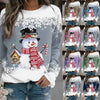 Snowman Printed Panel Loose Sweater – Casual Holiday Knit for Women by FitiqueFit