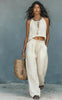 Women's Sleeveless Tank Top & Wide-Leg Pants Set – Linen Blend Summer Two-Piece by FitiqueFit