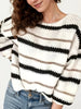 Women’s striped knitted pullover sweater by FitiqueFit