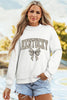 White Camo Letter Bow Printed KENTUCKY Mock Neck Reversible Sweatshirt by Wild and Free Boutique