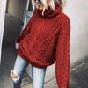 Women's Cable Knit Turtleneck Sweater by FitiqueFit